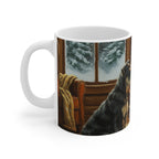 Acrylic Miniature Schnauzer - Winter Hearth | Ceramic Mug 11oz