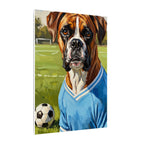 Boxer Dog Oil Painting Soccer Portrait Canvas Wall Art Decor Gift for Dog Lover