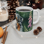 Australian Shepherd Watercolor Garden Peek Coffee Mug | Premium Dog Prints | Tritan — detail view