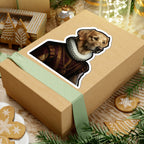 Golden Retriever Renaissance Royal Portrait Sticker, Dog Portrait Vinyl Decal, Kiss-Cut Sticker, Golden Retriever Lover Gift