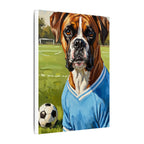 Boxer Dog Oil Painting Soccer Portrait Canvas Wall Art Decor Gift for Dog Lover