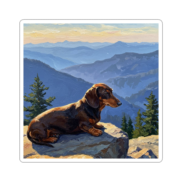 Acrylic Dachshund - Mountain Overlook | Kiss-Cut Stickers
