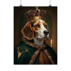 Beagle Kings & Queens Royal Portrait Matte Poster, Regal Dog Art Print, Beagle Lover Gift, Wall Art