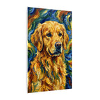 Golden Retriever Post-Impressionist Oil Painting Canvas Wall Art - Dog Lover Gift, Pet Decor for Home, Premium Stretched Canvas Print