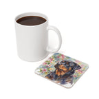 Rottweiler Watercolor Butterfly Bloom Drink Coaster | Premium Dog Art | Tritan
