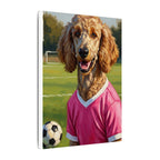Poodle Oil Painting Soccer Portrait Wall Art, Poodle Mom Gift, Dog Lover Decor, Stretched Canvas Print