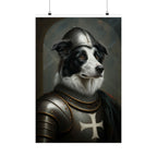 Border Collie Medieval Knight Portrait Matte Poster, Regal Dog Art Print, Border Collie Lover Gift, Wall Art