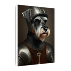 Miniature Schnauzer Medieval Knight Portrait Canvas Wall Art, Regal Dog Painting, Miniature Schnauzer Lover Gift, Stretched Canvas