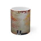 Acrylic Border Collie - Autumn Woods | Ceramic Mug 11oz