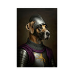 Great Dane Medieval Knight Portrait Matte Poster, Regal Dog Art Print, Great Dane Lover Gift, Wall Art