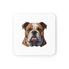 English Bulldog Low Poly Cool Jewel Cork Back Coaster | Dog Lover Gift
