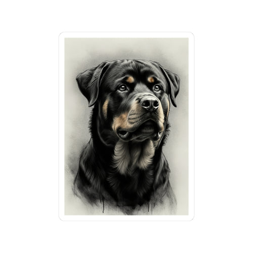 Rottweiler Sticker, Charcoal Rottie Dog Mom Gift, Pet Laptop Decal, Water Bottle Art, Gentle Giant Pride