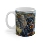 Acrylic Gallery Print Rottweiler - Coastal Cliffside | Ceramic Mug 11oz — secondary view
