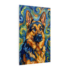 German Shepherd Post-Impressionist Oil Painting Canvas Wall Art Decor, Dog Lover Gift, Pet Owner Present, GSD Art Print