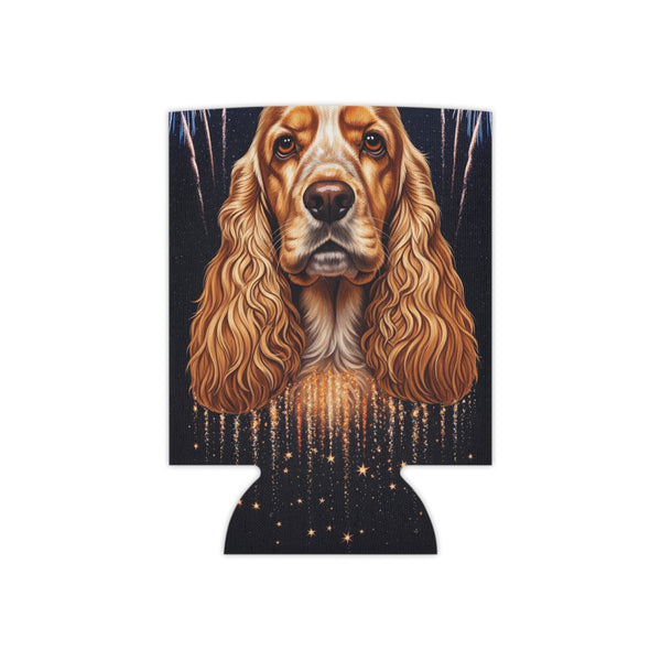 Cocker Spaniel America 250 Patriotic Dog Pattern Can Cooler | Summer Party Gift | Independence Day Drink Holder | Dog Lover Decor