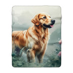 Golden Retriever Watercolor Rain Garden Throw Blanket | Premium Dog Prints | Tritan — view 3 of 9