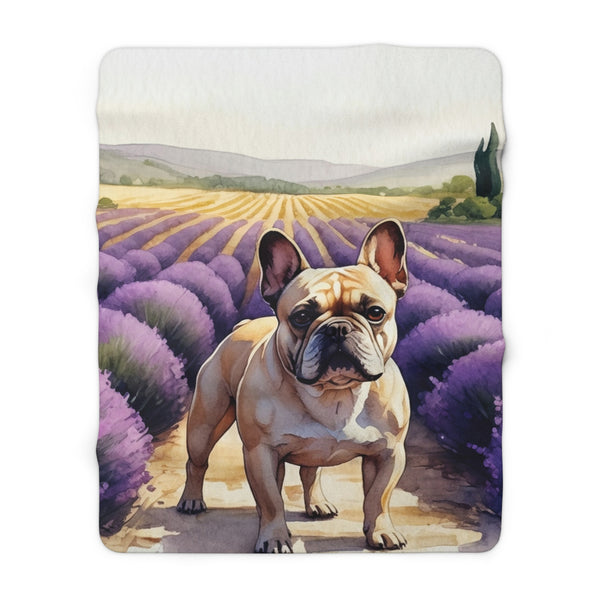French Bulldog Watercolor Lavender Fields Throw Blanket | Premium Dog Prints | Tritan
