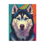 Siberian Husky Pop Art Canvas Print, Husky Wall Art Decor, Dog Lover Gift, Modern Pet Portrait