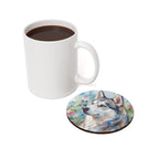 Siberian Husky Watercolor Butterfly Bloom Drink Coaster | Premium Dog Art | Tritan