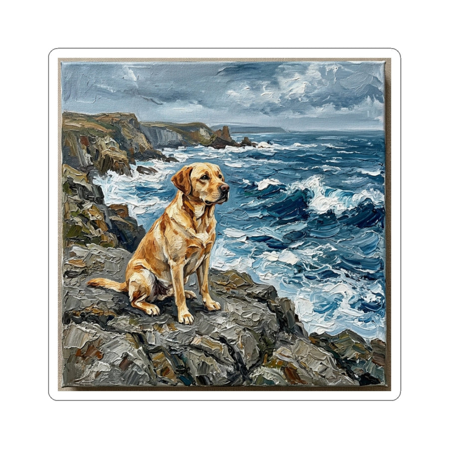 Labrador Retriever Coastal Cliffside Gift Set — Mug + Coaster + Sticker | Tritan