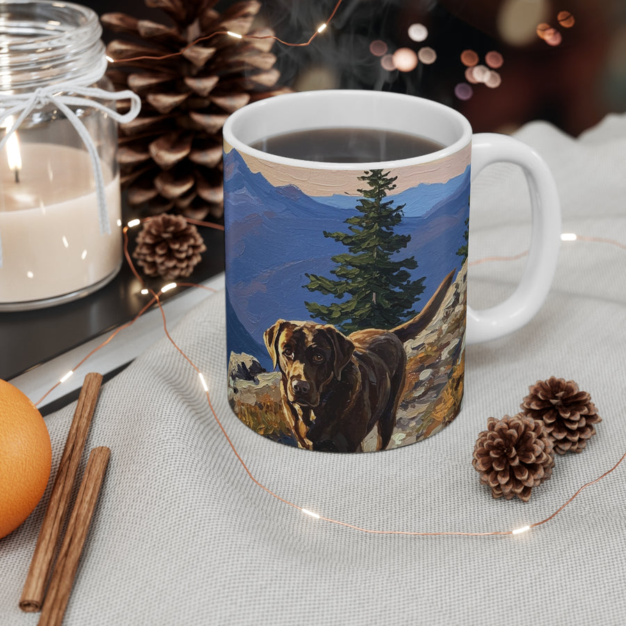 Acrylic Labrador Retriever - Mountain Overlook | Ceramic Mug 11oz