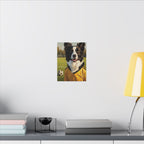 Border Collie Oil Painting Soccer Portrait Stretched Canvas Wall Art | Energetic Dog Lover Gift | Premium Pet Decor
