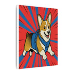 Pembroke Welsh Corgi Comic Pop Art Canvas - Bold Action Corgi Print for Retro Wall Decor