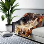 Labrador Retriever Watercolor Autumn Path Throw Blanket | Premium Dog Art | Tritan