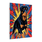 Rottweiler Comic Book Pop Art Canvas - Dynamic Halftone Style for Energetic Wall Decor