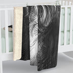 Cavalier King Charles Spaniel Charcoal Portrait Sherpa Fleece Blanket | Dog Lover Gift