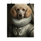 Poodle Renaissance Royal Portrait Matte Poster, Regal Dog Art Print, Poodle Lover Gift, Wall Art