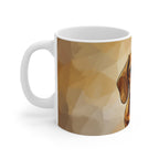 Dachshund Low Poly Monochrome Gold Ceramic Mug 11oz | Dog Lover Gift