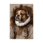 English Bulldog Renaissance Royal Portrait Matte Poster, Regal Dog Art Print, English Bulldog Lover Gift, Wall Art
