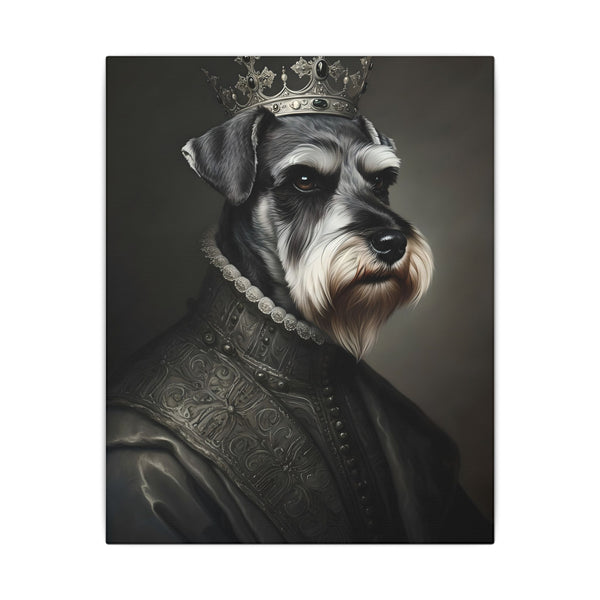 Miniature Schnauzer Kings & Queens Royal Portrait Canvas Wall Art, Regal Dog Painting, Miniature Schnauzer Lover Gift, Stretched Canvas