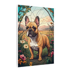 French Bulldog Stained Glass Canvas Wall Art Print | Dog Lover Gift | Frenchie Decor