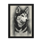 Siberian Husky Charcoal Portrait Canvas Wall Art, Dog Lover Gift, Pet Memorial Art, Nordic Dog Home Decor
