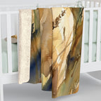 Labrador Retriever Watercolor Meadow Golden Throw Blanket | Premium Dog Art | Tritan