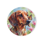 Dachshund Watercolor Drink Coaster by Tritan — front studio view