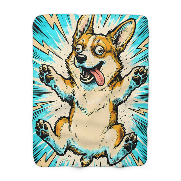 Corgi Comic Pop Art Throw Blanket | Premium Dog Art | Tritan