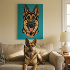 Comic Book German Shepherd Canvas — Bold Dog Wall Art