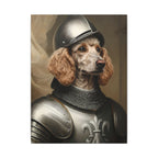 Poodle Medieval Knight Portrait Canvas Wall Art, Regal Dog Painting, Poodle Lover Gift, Stretched Canvas