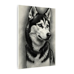 Siberian Husky Wall Art, Charcoal Dog Portrait Canvas Print, Pet Lover Gift, Husky Mom Dad Decor, Dog Art Print, Ready to Hang