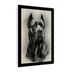 Cane Corso Charcoal Portrait Canvas Print, Dog Wall Art, Pet Memorial Gift, Dog Lover Decor, Black & White Dog Mom Gift