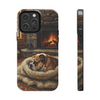 Acrylic English Bulldog - Winter Hearth | Tough Phone Case