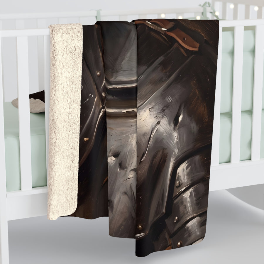 Pomeranian Medieval Knight Portrait Regal Throw Blanket | Premium Dog Art | Tritan
