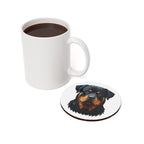 Rottweiler Low Poly Monochrome Gold Cork Back Coaster | Dog Lover Gift