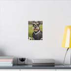 Miniature Schnauzer Soccer Portrait Oil Painting Canvas Wall Art, Schnauzer Dog Lover Gift, Pet Decor, Sports Fan Home Decor