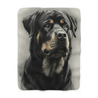 Rottweiler Charcoal Portrait Throw Blanket | Premium Dog Prints | Tritan — primary view