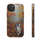 Acrylic Australian Shepherd - Autumn Woods | Tough Phone Case