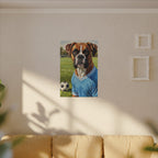 Boxer Dog Oil Painting Soccer Portrait Canvas Wall Art Decor Gift for Dog Lover